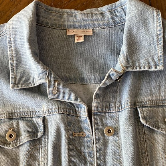 db established 1962 WOMEN'S 2X LIGHT BLUE JEAN JACKET - Picture 9 of 9